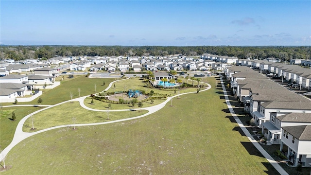 drone / aerial view with a residential view