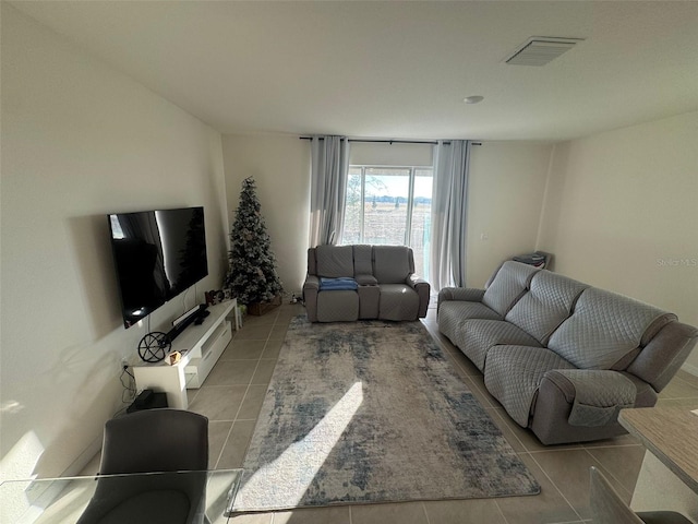 view of tiled living room