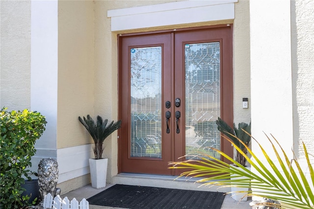 entrance to property with french doors