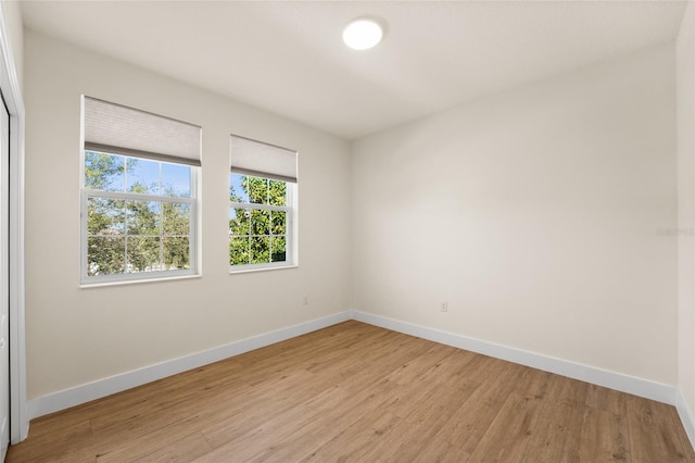 empty room with light wood-type flooring