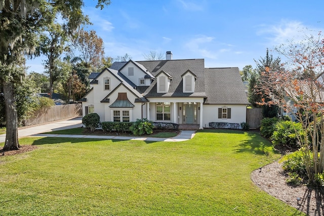 view of front facade with a front lawn