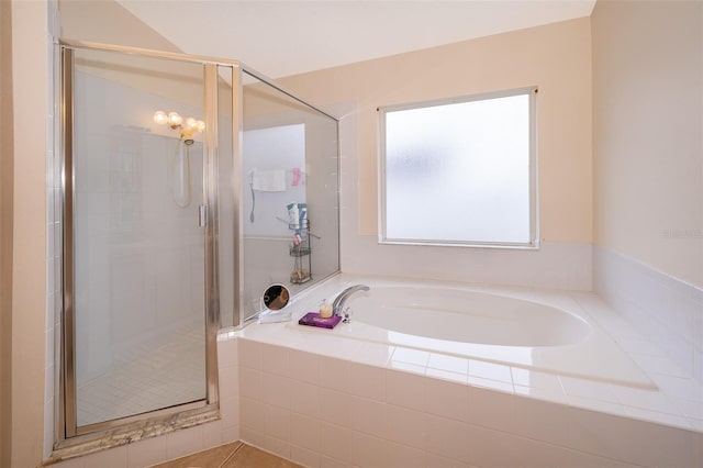 bathroom with independent shower and bath