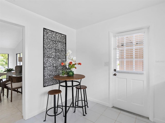 view of dining room