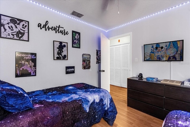 bedroom featuring light hardwood / wood-style flooring