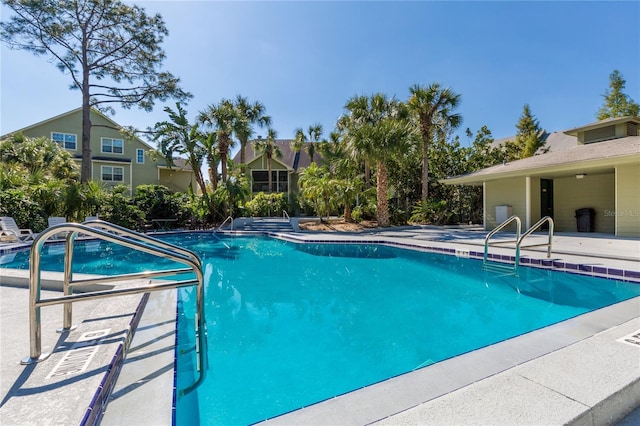 pool featuring a patio area