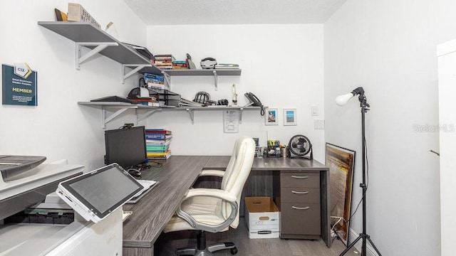 office area featuring hardwood / wood-style flooring