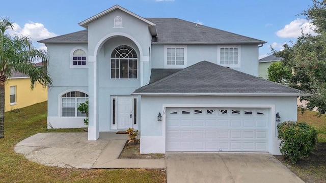 view of front property with a garage