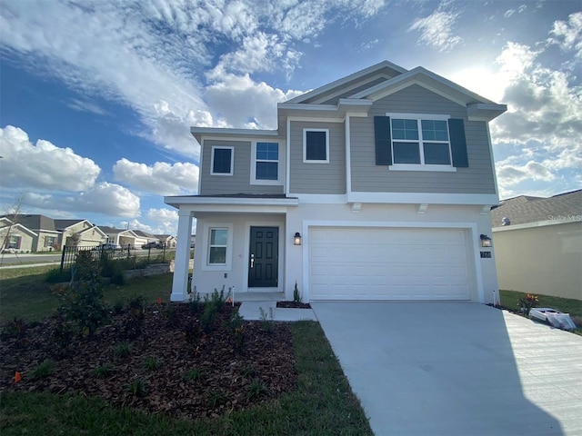 view of front facade with a garage