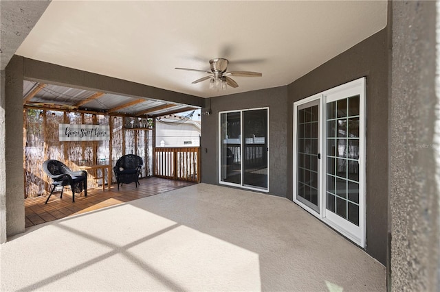 view of patio / terrace with ceiling fan