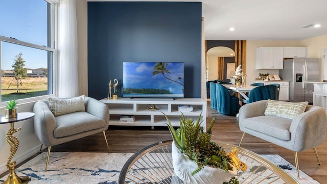 living room featuring hardwood / wood-style flooring