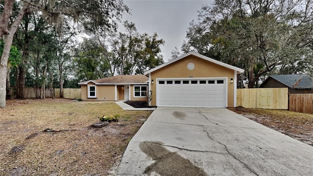 ranch-style house with a garage