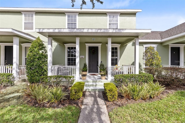 view of front facade featuring covered porch