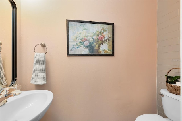 bathroom featuring sink and toilet