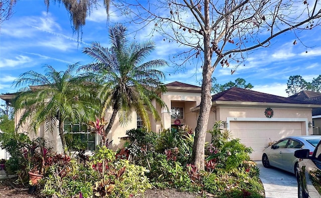 view of front of house with a garage