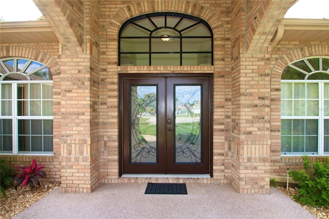 doorway to property with french doors