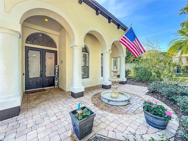 entrance to property with french doors