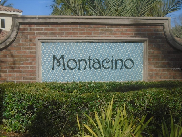 view of community sign