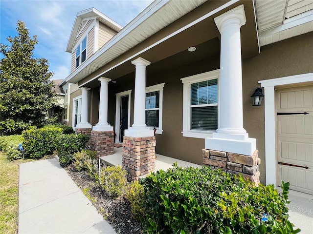 view of home's exterior with a porch