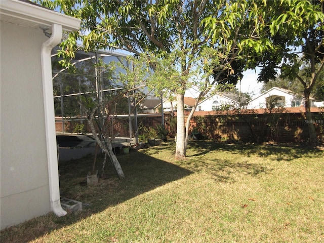 view of yard featuring a lanai