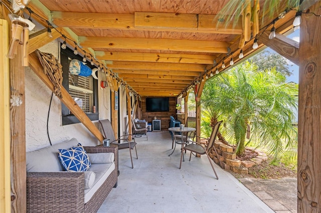 view of patio / terrace featuring an outdoor living space