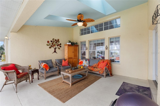 view of patio / terrace with outdoor lounge area and ceiling fan