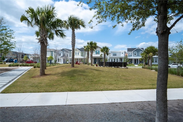 surrounding community featuring a yard and a residential view