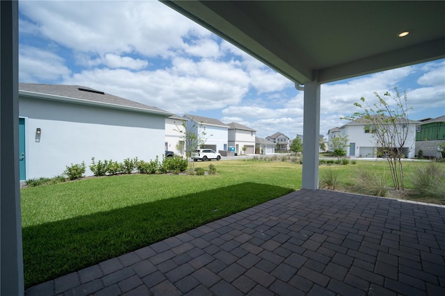 view of patio featuring a residential view