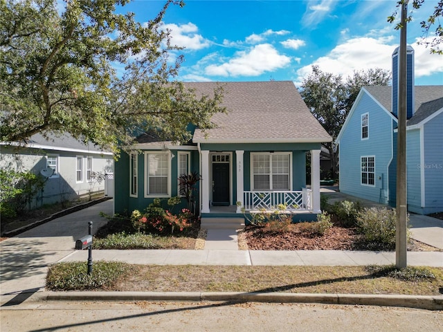 view of front of property with a porch