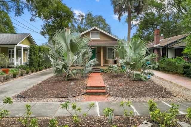 view of front of home featuring covered porch