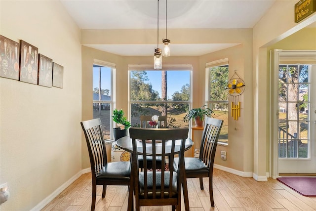 dining area featuring light hardwood / wood-style floors