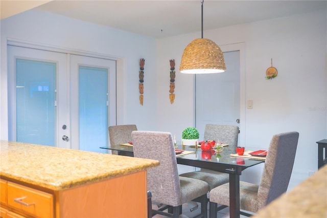 dining area with french doors