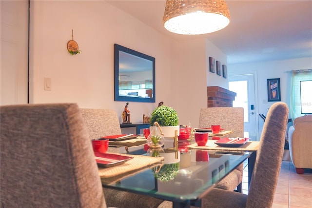 view of tiled dining room