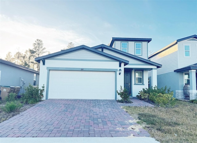 view of front of house with a garage