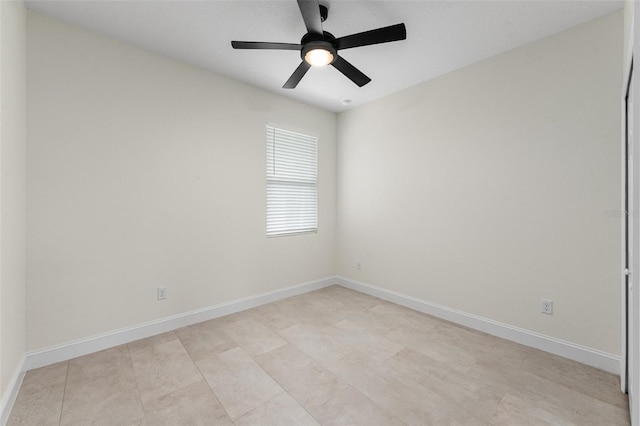 unfurnished room with ceiling fan