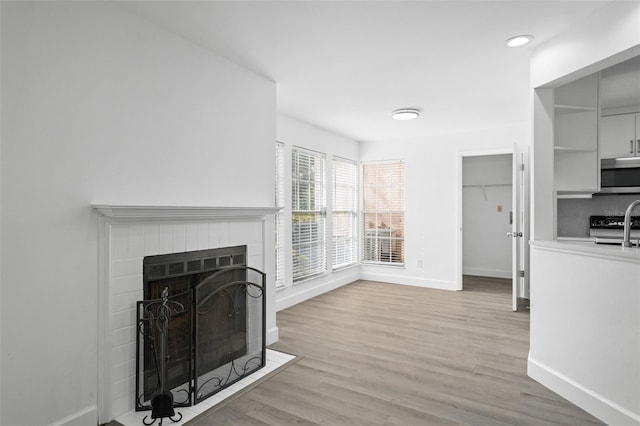 living room featuring light hardwood / wood-style flooring