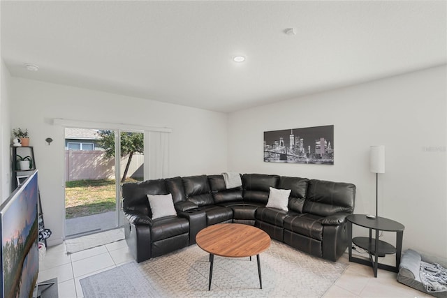 view of tiled living room