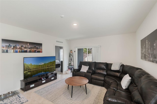 view of tiled living room