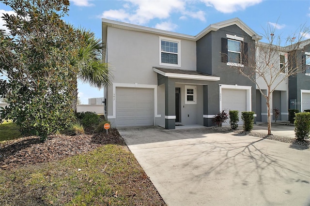 view of front of house with a garage