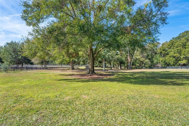 view of yard featuring a rural view