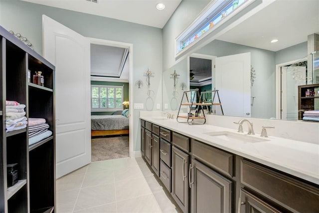 bathroom featuring vanity and tile patterned floors