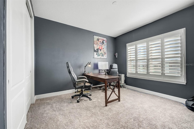 office area with carpet flooring