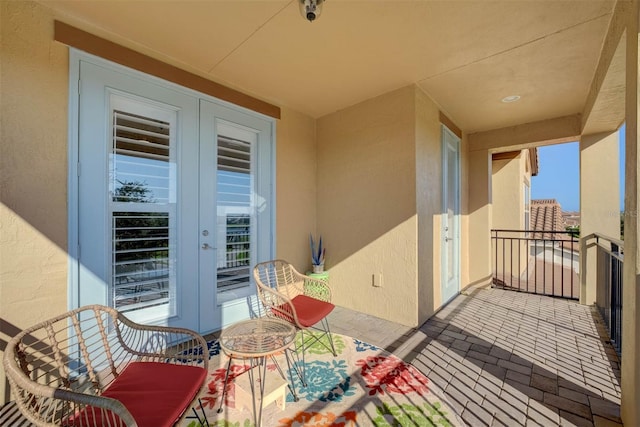 balcony with french doors