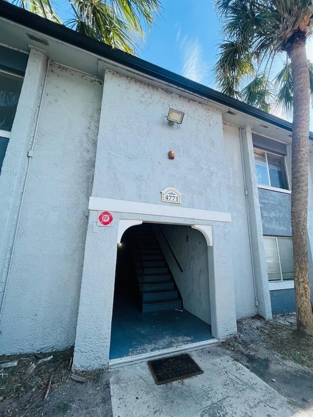 view of entry to storm shelter