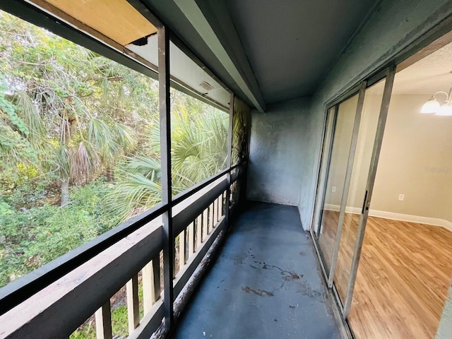 view of unfurnished sunroom