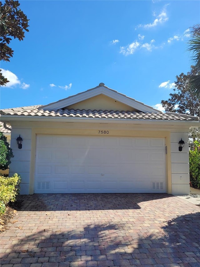 view of garage