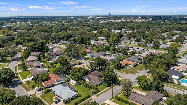 bird's eye view with a residential view