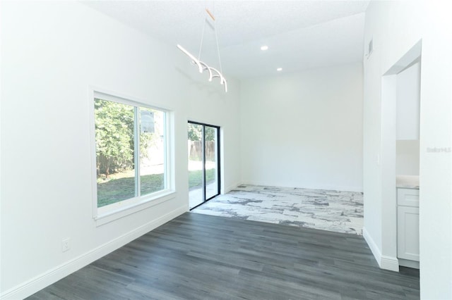 empty room featuring dark wood-type flooring