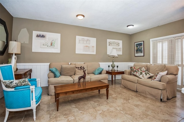 living room with a textured ceiling