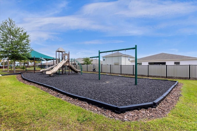 view of playground featuring a yard