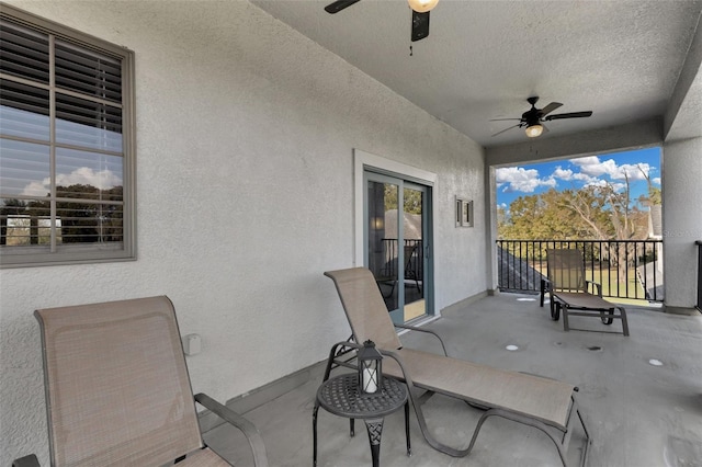 view of patio with ceiling fan